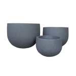 Rustic Round Japi Planter Charcoal - Large