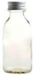 Clear Glass Bottle With Aluminium Screw Cap - Silver 100ML