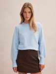 Ellie Cuff Detail Sweater - XL Soft Blue
