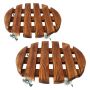 2PCS Wooden Plant Caddy Trolley Roller