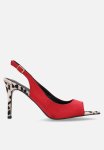Reigns Slingback Heel - Red & Leopard