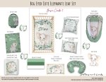 Cot Duvet Bedding Big Eyed Cute Elephants Leaf Set