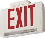 Lithonia Lighting Ecbr M6 LED Exit And Emergency Light Bar Combo Fixture With Back Up Battery 3 Watts Damp Listed Red Letters