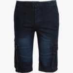 Soviet Mens Anakin Fashion Denim Cargo Shorts Blu Black - 52