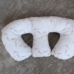 Twins Feeding Pillow Cover And Inner Beige With Boho Leaf Print