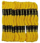 Iba Indianbeautifulart Cross Stitch Hand Embroidery Thread Stranded Cotton Craft Sewing Floss 25 Skeins-yellow