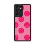 Custom Printed Tpu Cases - Samsung Galaxy S21 Ultra 5G & 39 Hot Pink Smiley& 39 By