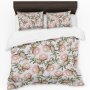 Pink Protea On Beige Duvet Cover Set By Mark Van Vuuren Double