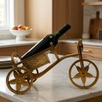 Goldair Gold Bicycle Wine Bottle Holder And Display Stand