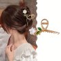 1pc Metal Flower Hair Claw Clip Non-Slip Strong Hold Grip Hair Jaw Clip For Thick Hair Accessories
