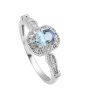 Smashing Genuine Swiss Blue Topaz 925 Sterling Silver Engagement Ring