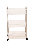 Three Tier Clear Storage Trolley - None Transparent