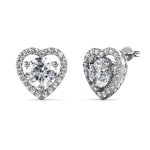 Cel Sta 925 Sterling Silver 0.5CT Moissanite Heart Earrings