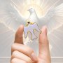 Gold-plated Enamel Lapel Pin White Dove Symbolizing The Holy Spirit Peace Commemorative Gift For Clothing Bags And Hats