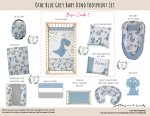 Cot Duvet Bedding Other Blue Grey Baby Dino Footprint Set
