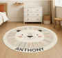 Custom Beige Lion Kids Vinyl Rug