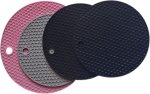 Generic Silicone Round Trivet Mat Set Heat-resistant & Non-slip STM-4PACK-B Silicone Trivet