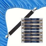 Adjustable Bed Sheet Holder Straps Pack Of 2 Knitted Elastic Mattress Sheet Clips Hand Wash Only - Sheet Fasteners With Heavy Du