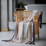 Haven & Earth Protea Pinstripe Sunset Throw