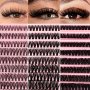 200 Pieces 10 Rows Mixed Length 3D D Curl False Eyelashes 0.05mm Thickness Natural Anime Cosplay Cluster Style Beginner Friendly Reusable Eyelash Extensions - 10-16mm