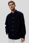 Loose Fit Poplin Shirt - Navy Blue