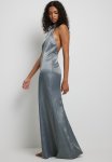 High Neck Open Back Maxi Dress - Silver