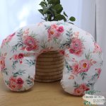 Feeding Pillow Cover Pink Rose And Leaf