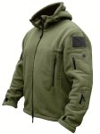 Men's Fleece Jacket Autumn Winter Outdoor Warmth Full-zip Hooded Windproof Coat Casual Solid Color Thermal Liner Hoodie With Mul