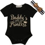 Daddys Princess Romper And Striped Headband