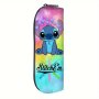 Stitch Cartoon Pencil Case - Polyester Zippered Pen Pouch Adorable Character Stationery Organizer With Vibrant Prints For School And Office