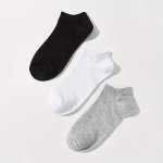3 Pairs Solid All-match Socks Soft & Breathable Unisex Low Cut Ankle Socks Women's Stockings & Hosiery