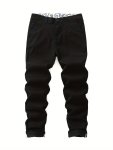 Men's Solid Straight-leg Stretch Cotton Fashion Casual Chino Pants For Outdoor Daily Wear All Seasons