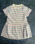 Cotton On White Green Blue And Purple Striped Dress 2Y