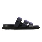 Slip-on Leather Slides -navy