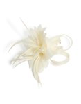 Cream Loop Feather Fascinator Clip