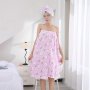 1/2pcs Bath Skirt & Hair Towel Coral Velvet Bath Wrap Towel Highly Absorbent Wearable Bath Towel Shower Dry Hair Cap Adult Household Bath Skirt