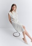 Linen-blend Shirt Dress - White