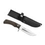 Heavyweight Clip Point Hunting Knife With Brown Pakkawood Handle