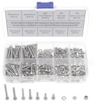 Hvazi Metric M3 Stainless Steel Knurled Socket Head Cap Screws Kit Screws Lengths From 6MM To 25MM With Hex Nuts nylon Lock Nuts