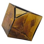 Hatitat Standing Geometric Glass Vase Amber 12CM