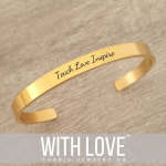 Calah Personalized Cuff Bangle Gold Stainless Steel Regular Size: 65MM Diameter Ready In 3 Days