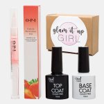 High Quality Uv led Glam Gel Nail Polish Top & Base Coat + Cuticle Oil