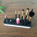3 Pcs Cosmetic Storage Box Jewelry Lipstick Silicone Storage Box Black