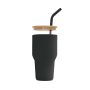 900ML Multi-functional Glass Tumbler With Straw And Bamboo Lid IF-97