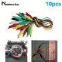 10PCS Nodemcu Lua 50CM Alligator Clips 28MM/35MM 5 Colors Jumper Wires Kit Test Leads With Dual Ended Insulators Cable For Electric Circuit Connection Diy