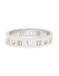 Waterproof Stainless Steel Cubic Zirconia Roman Numeral Ring - M l