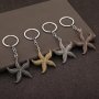 Alloy Starfish Keychain Sea Star Charm Keyring Creative Simple Design Keychain Pendant Casual Fashion Star Key Holder For Bag & Car Key Accessory Birthday