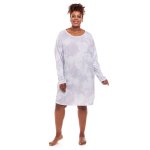 Donnay Plus Size Donna Sleepwear Blue Tie Dye Sleepshirt