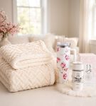 Velvet Whispers Combo - Grey Blanket With White Cup