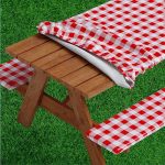 Sorfey Picnic Table Cover With Bench Covers -fitted With Elastic Vinyl With Flannel Back Fits For Table 30"X 72" Rectangle Water